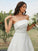 A-Line/Princess Satin Ruched Strapless Sleeveless Sweep/Brush Train Wedding Dresses CICIP0007016