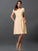A-Line/Princess Scoop Sash/Ribbon/Belt Short Sleeves Short Chiffon Bridesmaid Dresses CICIP0005626