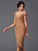 Sheath/Column Sweetheart Applique Short Sleeves High Low Chiffon Cocktail Dresses CICIP0008368
