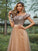 A-Line/Princess Tulle Sequin Off-the-Shoulder Sleeveless Floor-Length Bridesmaid Dresses CICIP0005006