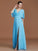 A-Line/Princess V-neck 1/2 Sleeves Floor-Length Chiffon Bridesmaid Dresses CICIP0005759