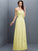 A-Line/Princess Strapless Hand-Made Flower Sleeveless Long Chiffon Bridesmaid Dresses CICIP0005617