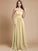 A-Line/Princess Halter Sleeveless Long Ruffles Chiffon Bridesmaid Dresses CICIP0005483