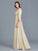 A-Line/Princess V-neck Ruffles Chiffon Floor-Length Mother of the Bride Dresses CICIP0007385