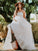 A-Line/Princess Tulle Ruffles Spaghetti Straps Sleeveless Sweep/Brush Train Wedding Dresses CICIP0006581
