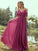 A-Line/Princess Chiffon Ruffles V-neck Sleeveless Floor-Length Bridesmaid Dresses CICIP0004967