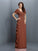 A-Line/Princess Sweetheart Pleats Short Sleeves Long Chiffon Bridesmaid Dresses CICIP0005228