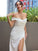 Sheath/Column Satin Ruched Off-the-Shoulder Sleeveless Sweep/Brush Train Wedding Dresses CICIP0007029