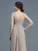 A-Line/Princess Sheer Neck 3/4 Sleeves Ruffles Chiffon Floor-Length Mother of the Bride Dresses CICIP0007219