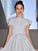 A-Line/Princess Chiffon Ruffles Scoop Short Sleeves Floor-Length Junior/Girls Bridesmaid Dresses CICIP0005874