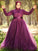 Ball Gown High Neck Tulle Applique Long Sleeves Sweep/Brush Train Muslim Dresses CICIP0004669