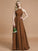 A-Line/Princess Halter Sleeveless Ruched Floor-Length Chiffon Bridesmaid Dresses CICIP0005208