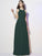 A-Line/Princess Bateau Sleeveless Pleats Long Chiffon Bridesmaid Dresses CICIP0005088