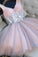 Sequines V-neck Tulle Homecoming Dress Sexy Shining Short Prom Dress, Mini Dress N2141