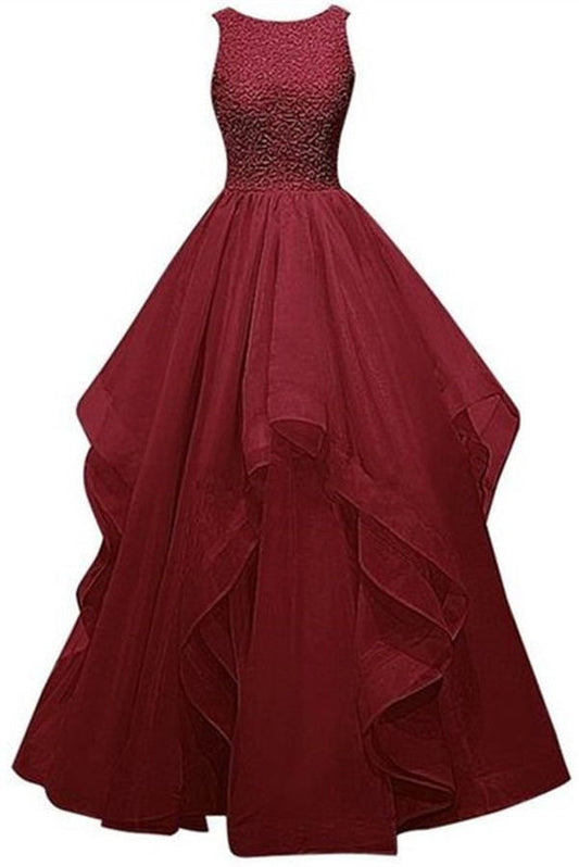 2024 Real Charming Long Burgundy Prom Dresses,Ball Gown Beading Prom Gowns,Sparkly Prom Dress For Girls