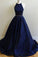 Dark Blue Halter Prom Dresses,Ball Gowns Graduation Dresses,Formal Dress For Teens,N62