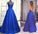 Open Back V-neck Prom Gowns,Straps Prom Dress Royal Blue Evening Dresses,Formal Dress,N107