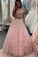 Two Piece Floor Length Tulle Prom Dress with Lace, Long Off the Shoulder Dress with Flower N2096