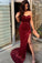 Sexy Strapless Split Mermaid Prom Dresses, Charming Sweetheart Shiny Evening Dress N2408