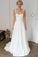 A-Line Straps Sweep Train Sleeveless Stain Simple Wedding Dress, Beach Wedding Gown N2486