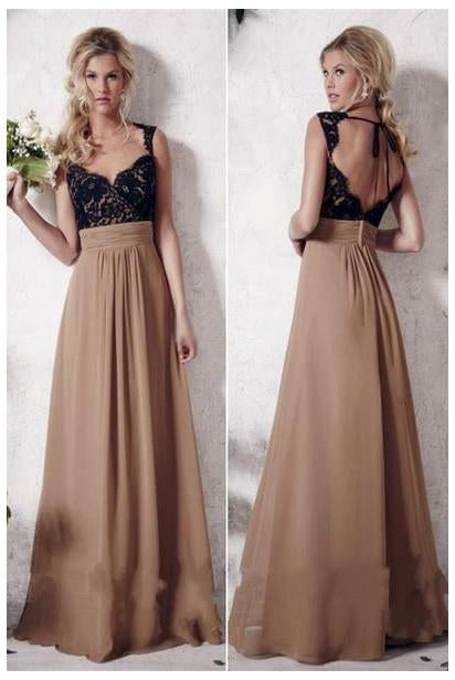 A-line Sweetheart Backless Lace Prom Dresses,Long Evening Dress N34