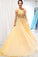 A Line Floor Length Tulle Prom Dress with Sequins, Cheap V Neck Long Formal Dresses N2570