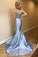Two Piece Satin Prom Dresses with Lace, Spaghetti Straps Mermaid Long Party Dress N2621