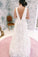 A Line V Neck Floor Length Wedding Dresses, Ivory Sleeveless Bridal Dresses N2357