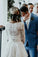 Ivory Rustic Wedding Dresses Cheap 3/4 Sleeves Two Piece Wedding Dress N2012