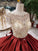 Ball Gown Satin Prom Dress with Beading, Long Formal Dresses with Short Sleeves N1892