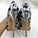 High-heels with black-and-white plaid pattern, Fashion Evening Party Shoes, yy16