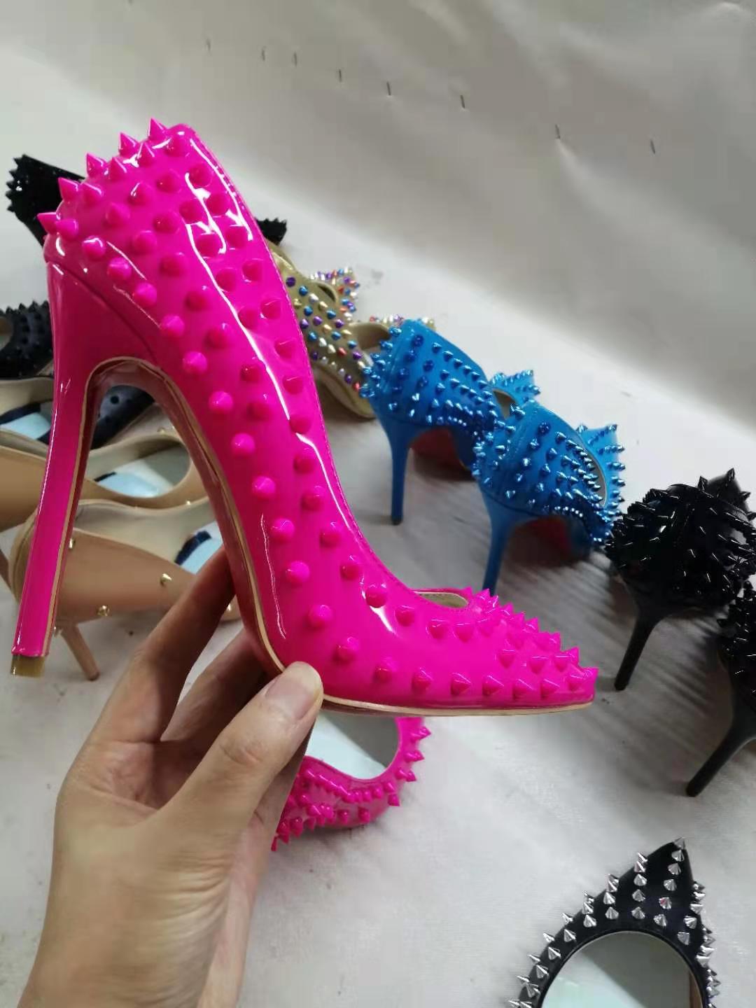 High-heels with nails, Fashion Evening Party Shoes, yy21-1