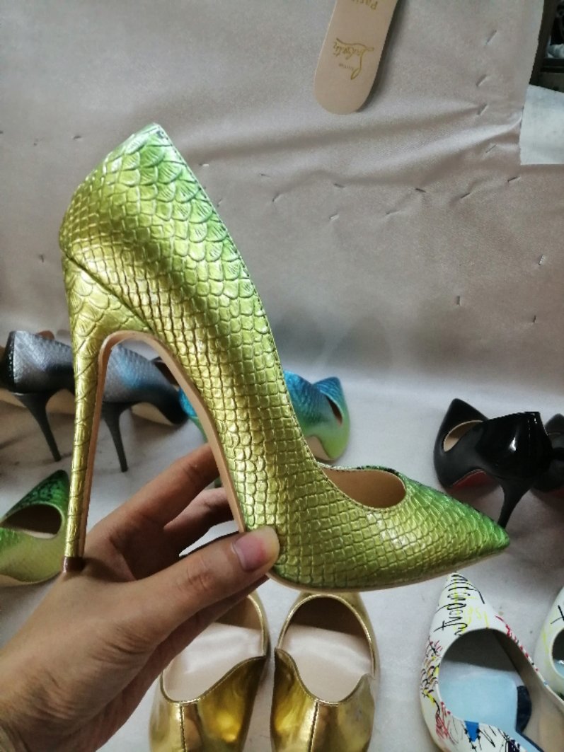 High-heels with snakeskin patterns, Fashion Evening Party Shoes, yy22