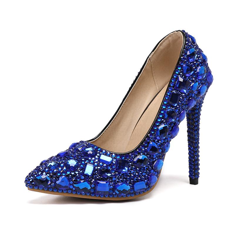 High-heels with diamonds, Fashion Evening Party Shoes, yy26